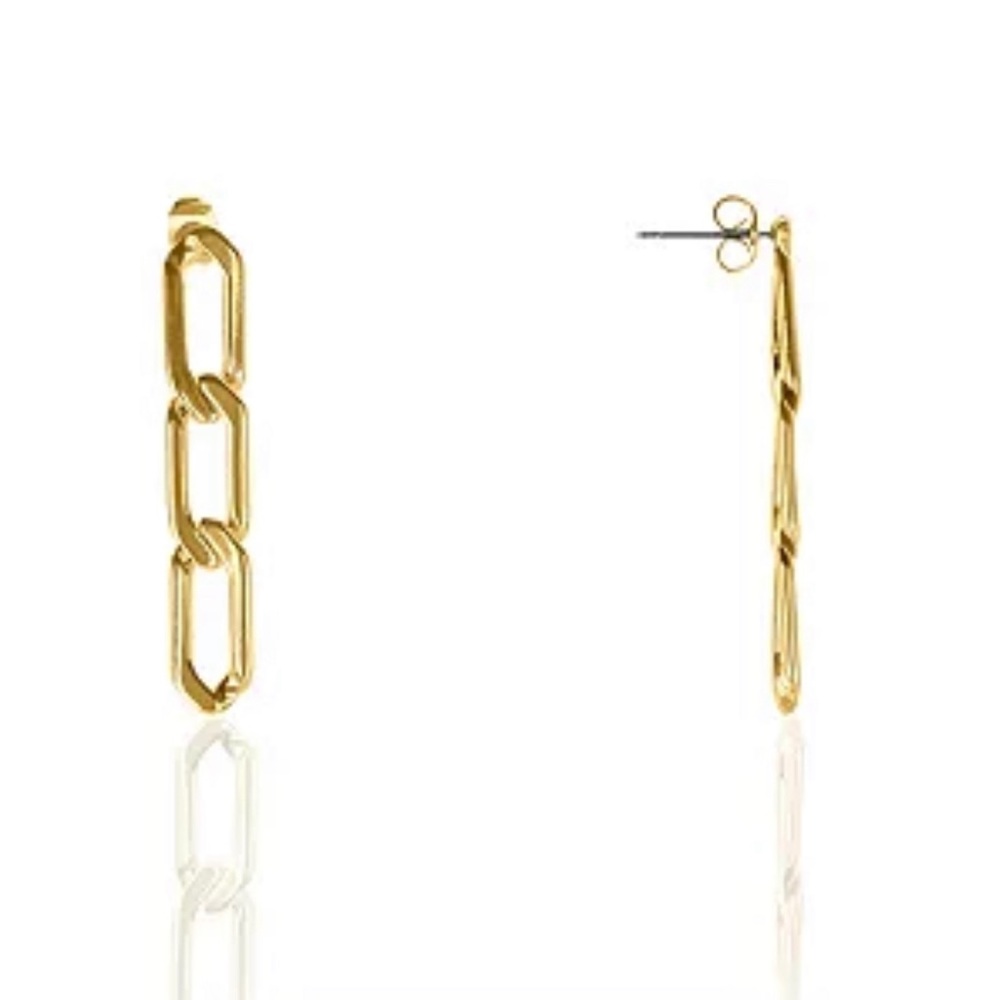 OMA classic Cuban links 18k gold plated earrings